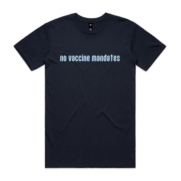 No Vaccine Mandates Men's Staple Tee - Navy/Ice Thumbnail