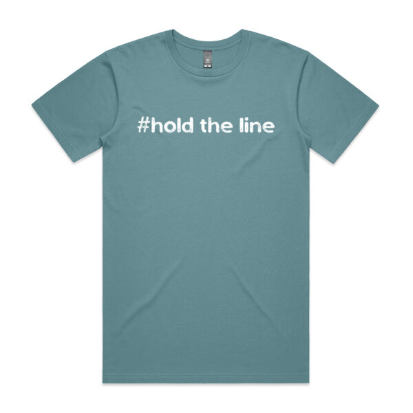 Hold the Line Men's Staple Tee - Slate Blue/White Thumbnail