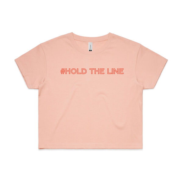 Hold the Line Women's Crop Tee - Pink/Tangerine Thumbnail