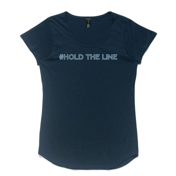 Hold the Line Women's Mali Capped Sleeve Tee - Navy/Ice Thumbnail