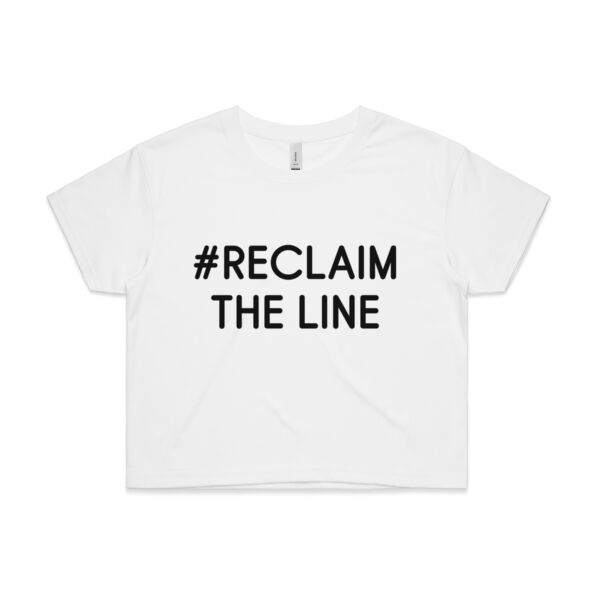 Reclaim the Line Women's Crop Tee - White/Onyx (SAME DAY PRINTING) Thumbnail
